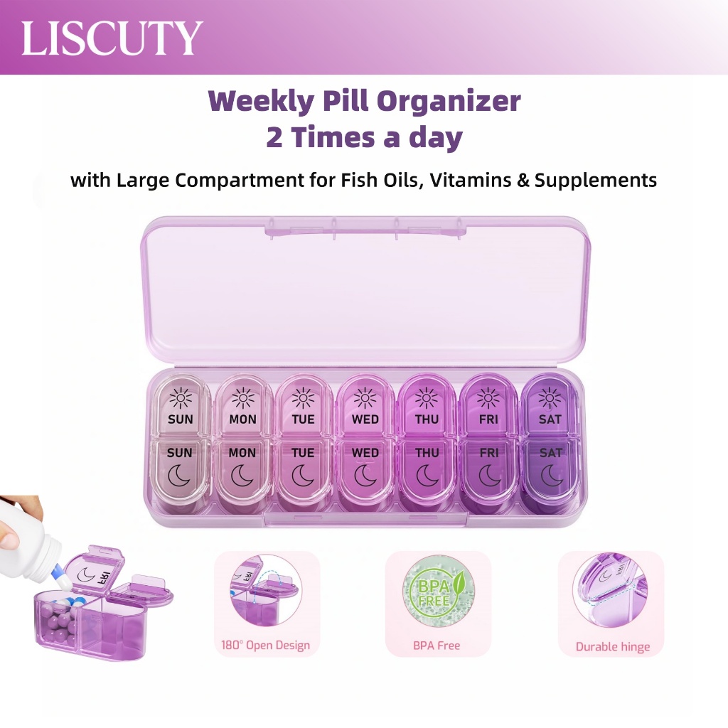 สต็อกในพื้นที่Weekly&Montly Pill Box Medicine Organizer กล่องเก็บแท็บเล็ต Travel Pill Case เครื่องจ่ายยาเสพติด,7/14/21/28/32/64/128 ตาราง,พร้อมช่องขนาดใหญ่สําหรับ F
