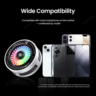 BlueWow K3 AI Phone Cooler สําหรับโทรศัพท์มือถือพัดลม Phablet Semiconductor แช่แข็งจริง/จอแสดงผลพลังงาน/แสงที่มีสีสัน / การปรับ 4 ระดับ