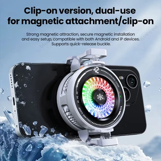 BlueWow K3 AI Phone Cooler สําหรับโทรศัพท์มือถือพัดลม Phablet Semiconductor แช่แข็งจริง/จอแสดงผลพลังงาน/แสงที่มีสีสัน / การปรับ 4 ระดับ