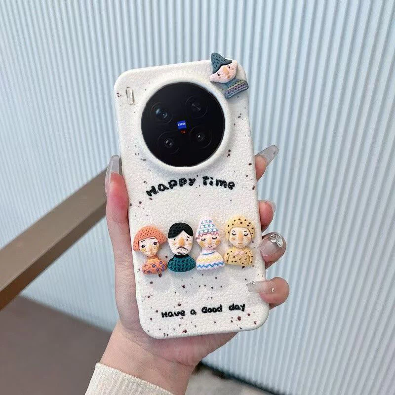 สําหรับVivo V70 X300 X200 Pro X300 FEกรณีVivo X300FE X300 X200 ตุ๊กตาFigurineเคสโทรศัพท์สําหรับผู้หญิงกันกระแทกพร้อมขาตั้ง