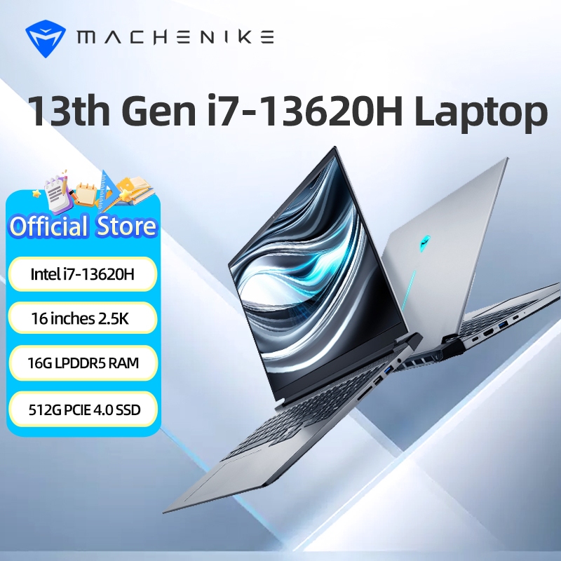 Machenike Light 16 Air 13th i7-13620H, AMD Ryzen 5 7640HS โน้ตบุ๊กเกมมิ่ง หน้าจอ 16 นิ้ว 2.5K 100%sRGB 120Hz 16G RAM LPDDR5 512G SSD PCIE4.0 โน้ตบุ๊กใหม่เอี่ยมปี 2024