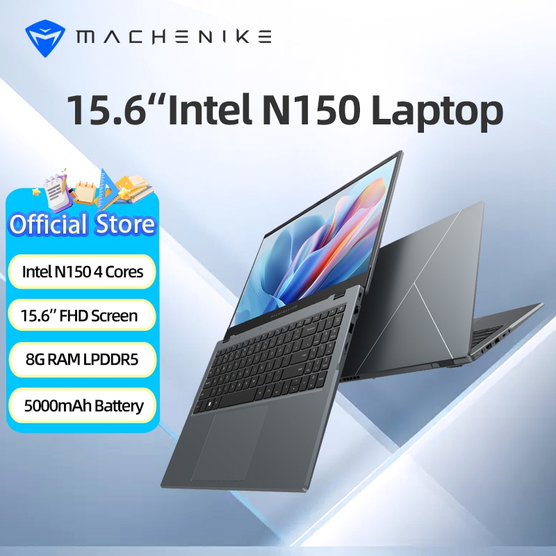 Machenike MC15A 15.6 นิ้ว FHD Intel N150 แล็ปท็อป,น้ําหนักเบา 8G RAM LPDDR5 512G SSD 2025 แล็ปท็อปใหม่เอี่ยม
