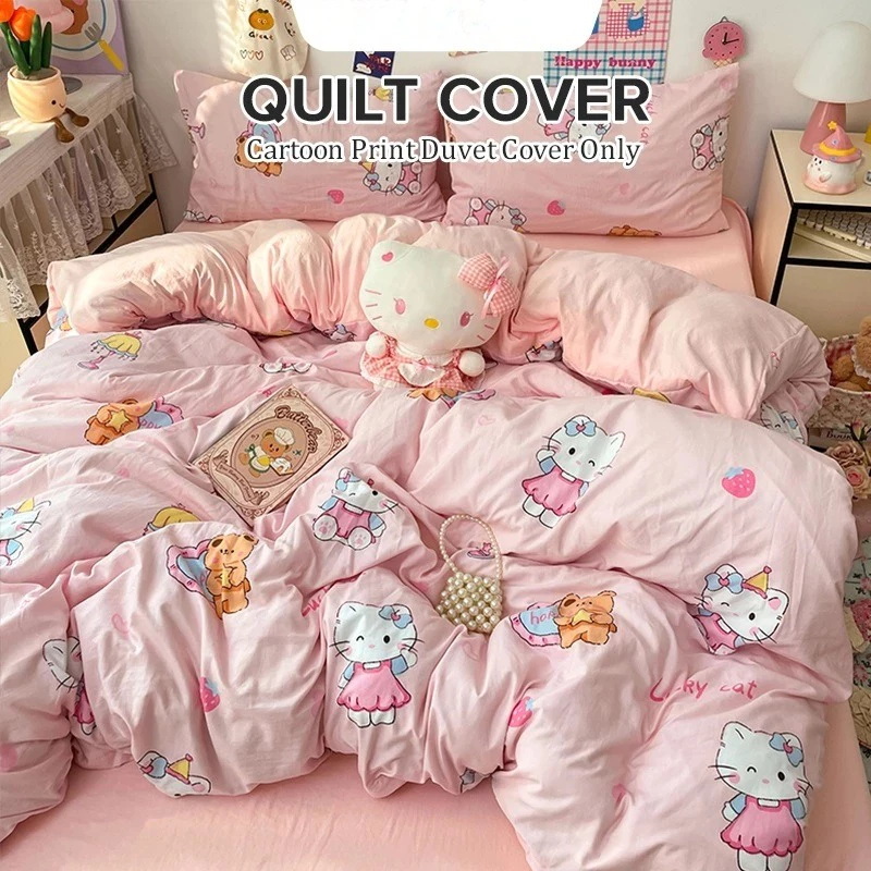 ผ้านวม Hello Kitty สีชมพู ผ้าฝ้าย - รูปที่ 1