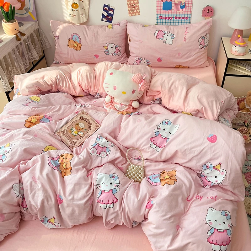 ผ้านวม Hello Kitty สีชมพู ผ้าฝ้าย thumbnail 4