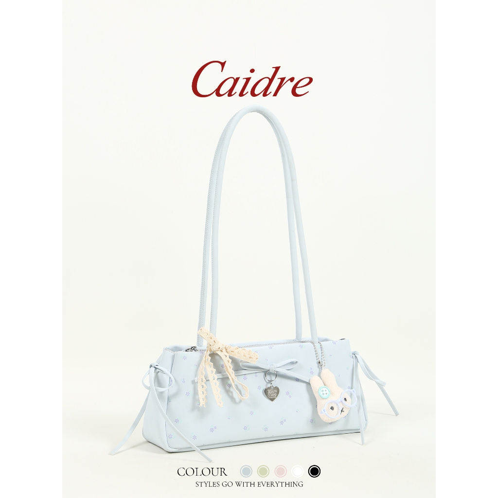 Caidre Niche Cute Portable Baguette Bag Commuter Shoulder Armpit Bag Flower Bag