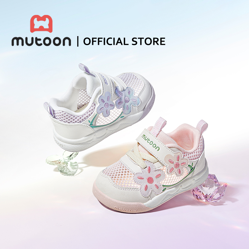 【Mutoon】รองเท้าเด็กวัยหัดเดินหน้านุ่มระบายอากาศได้ดี ดีไซน์ลายดอกไม้ สไตล์ใหม่สำหรับหนูน้อยในฤดูร้อน