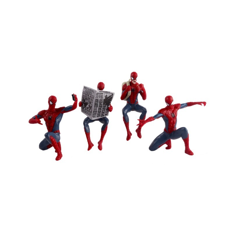 4 ชิ้น/เซ็ต 6 ซม.อะนิเมะ Avengers Superhero Mini Spider-Man อ่านหนังสือพิมพ์ Peter Benjamin Parker PVC ตัวเลขเดสก์ท็อปตกแต่งตุ๊กตาของเล่น ราคา ถูกที่สุด ดีลบีเคเค แกลเลอรีภาพที่ 4