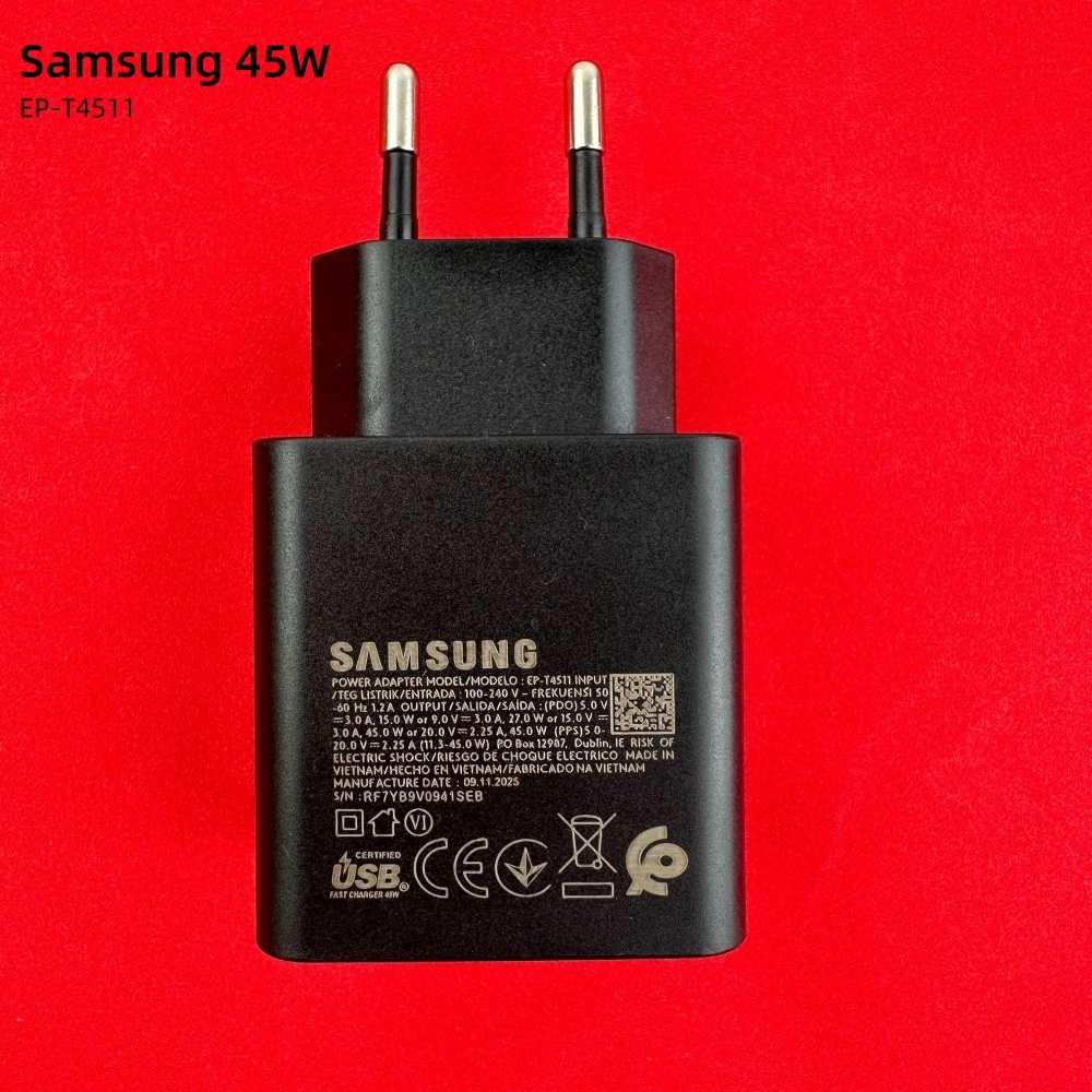 Original Samsung Charger T4511 45w Super Fast Charge EU อะแดปเตอร์ USB C Samsung Galaxy S25 FE S25 S