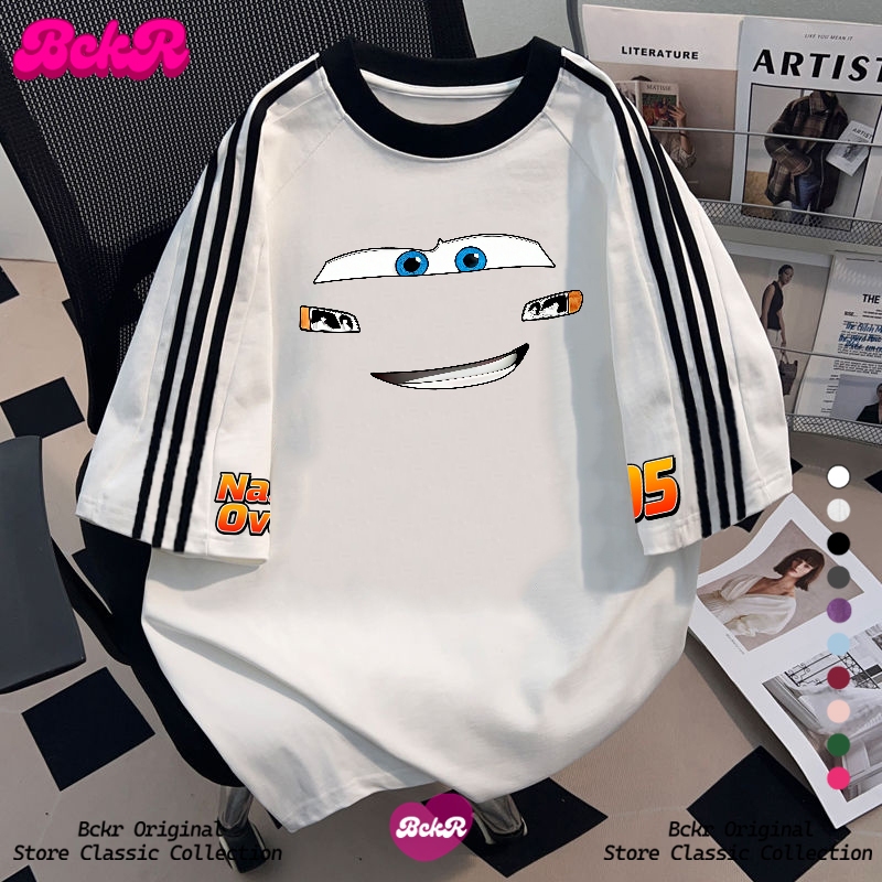 【จัดส่งตลอด 24 ชั่วโมง】🔥BCKR ลายสามแถบ ดีไซน์เก๋ การ์ตูนลาย เสื้อผญ เสื้อ🤍oversize คอกลม เสื้YG4925