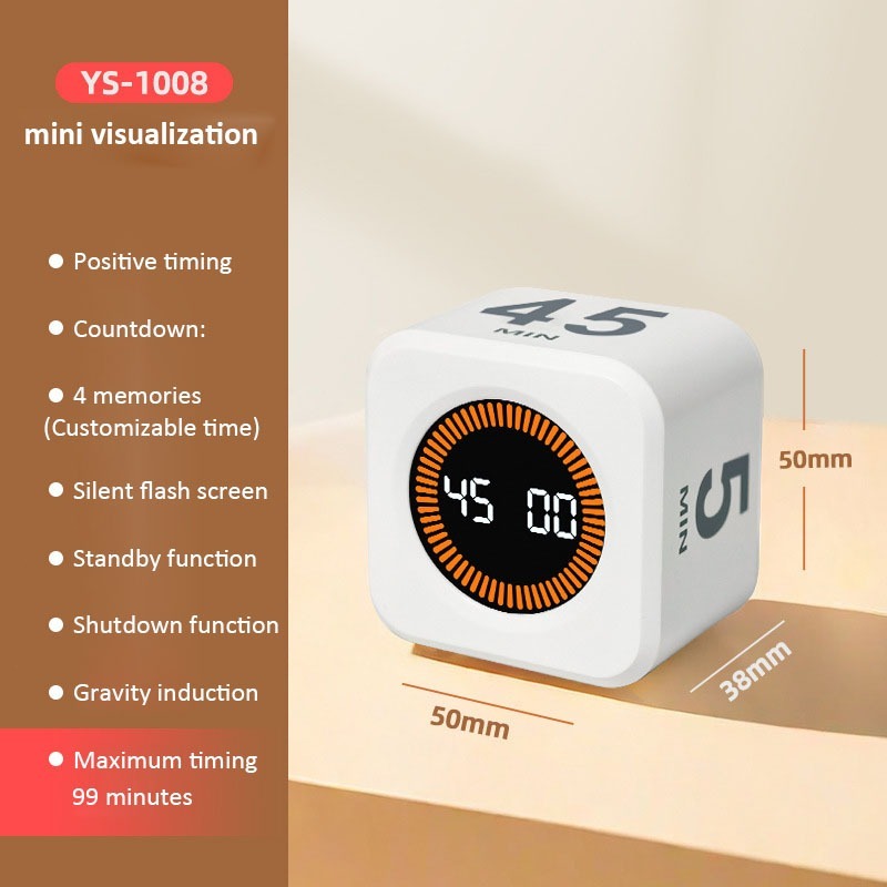 Digital Cube Timer ปรับเสียงหมุน Kitchel Timer Productivity Cube Timer Gravity Sensor จอแสดงผล LED 4 Preset Timen Timer Visua ราคา ถูกที่สุด ดีลบีเคเค แกลเลอรีภาพที่ 9