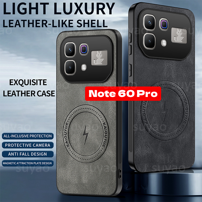 หนังแม่เหล็กสําหรับ infinix Note 60 Pro 5G 2026 เคสโทรศัพท์ไร้สายชาร์จหรูหราปลอก Note60Pro Note60 infinixNote60Pro กันกระแทกป้องกันปกหลัง ราคา ถูกที่สุด ดีลบีเคเค