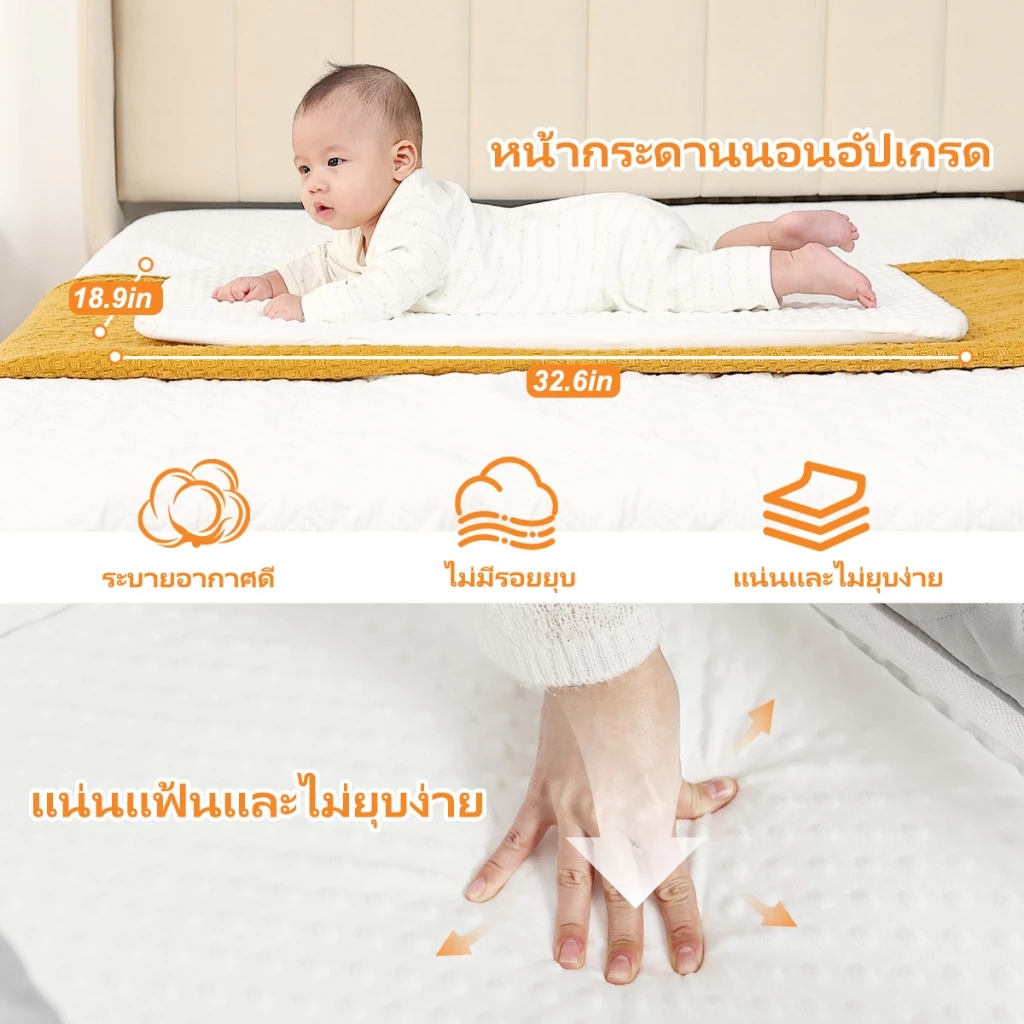เปลเด็กแรกเกิด LittleJoy พับเก็บได้ พร้อมมุ้ง ที่นอน ตะกร้า เข็มขัด thumbnail 4