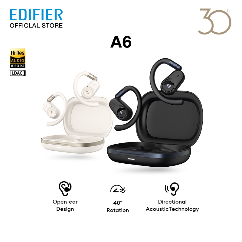 EDIFIER A6 TWS หูฟังบลูทูธ 5.4 หูฟังเปิดหูฟังเสียงความละเอียดสูง LDAC 40H Playback ไมโครโฟนในตัว Ada