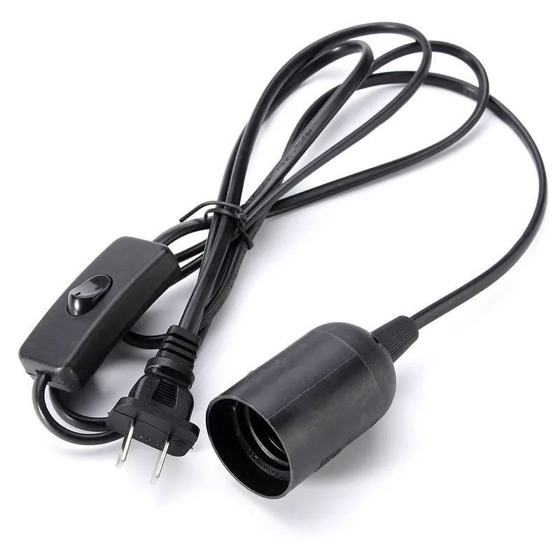 EU Plug1.8m 3m 5m สายไฟสาย E27 โคมไฟฐานผู้ถือสวิทช์สําหรับ Crawling สัตว์เลี้ยง Brooder ความร้อนเกลียวซ็อกเก็ต