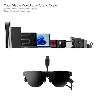 Rayneo Air 4 Pro AR แว่นตาอัจฉริยะ DHR10 1200nits Version4000 AI HDR หน้าจอ 3840 Hz PWM 3D แว่นตา Aduio by Bang &Olufsen