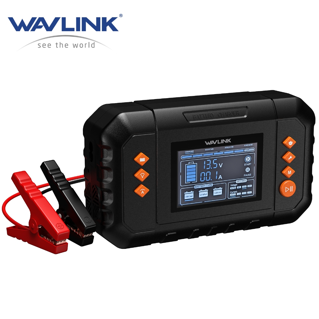 WAVLINK 450W เครื่องชาร์จแบตเตอรี่อัจฉริยะ Max. เครื่องชาร์จ Trickle 35A