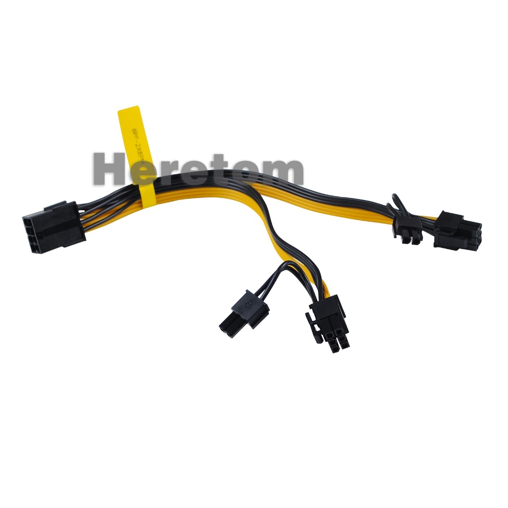8PF-2X8PM Extension Line Conversion Line GPU VGA PCIe 8 Pin Female to Dual 8Pin (6+2) ชาย Y-Splitter