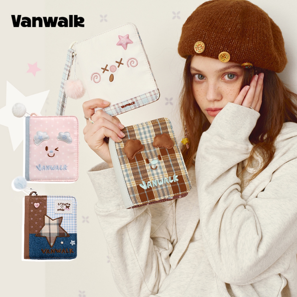 VANWALK พ็อกเก็ตบุ๊คมือทำสำหรับพาสปอร์ตและบัตร อเนกประสงค์พกพาสะดวกในการเดินทางหรือใช้งานประจำวัน