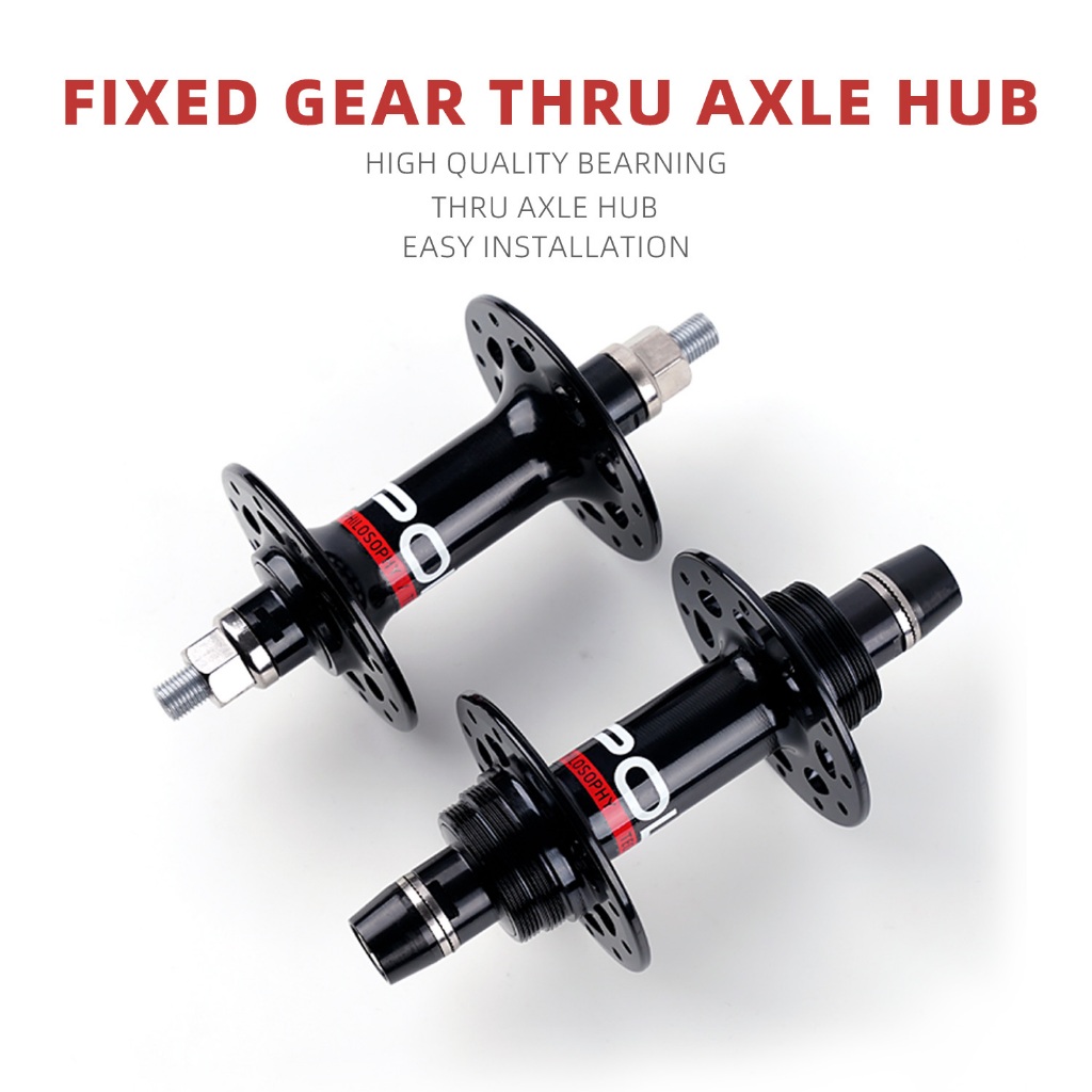 วงล้อหน้าจักรยานแบบ Fixed Gear POLSO FH010 ขนาด.axis 12 มิลลิเมตร และ 9 มิลลิเมตร, 24 หลุม, น้ำหนักเ