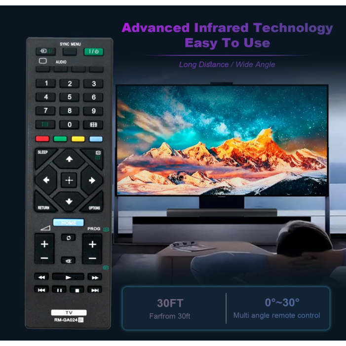 RM-GA024 เปลี่ยนรีโมท Commander ใช้งานร่วมกับ Sony BRAVIA TV KLV-40R452A KLV-40R457A KLV-40R472A KLV