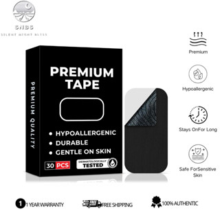 SNBS เทปปิดปากตอนนอน 30 ชิ้น เทปผ้าฝ้าย ระบายอากาศ กาวนุ่ม ไ…