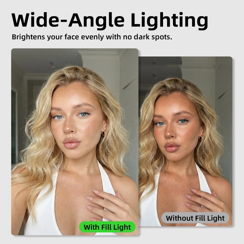 GOOJODOQ Selfie Fill Light 3 โหมดสี 3 ระดับความสว่าง คลิปมุมยืดหยุ่น thumbnail 3