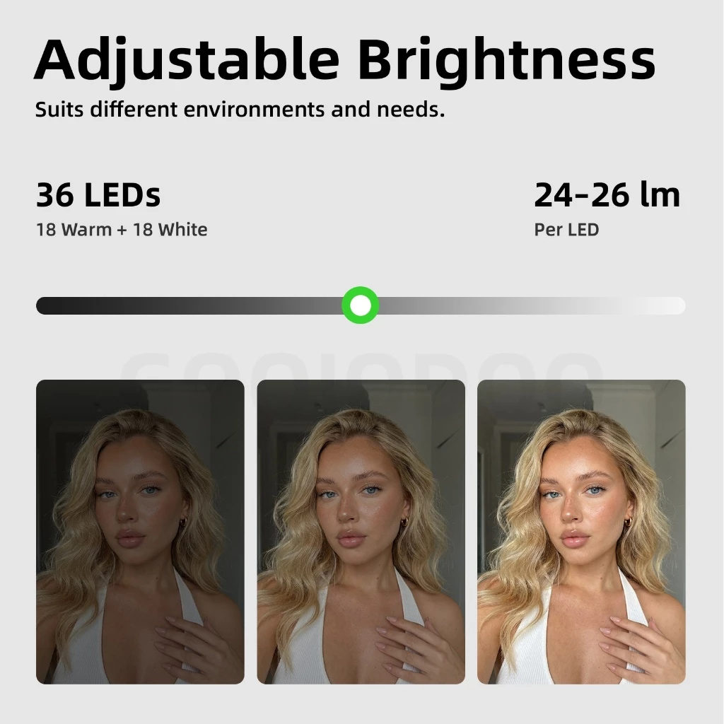 GOOJODOQ Selfie Fill Light 3 โหมดสี 3 ระดับความสว่าง คลิปมุมยืดหยุ่น thumbnail 7