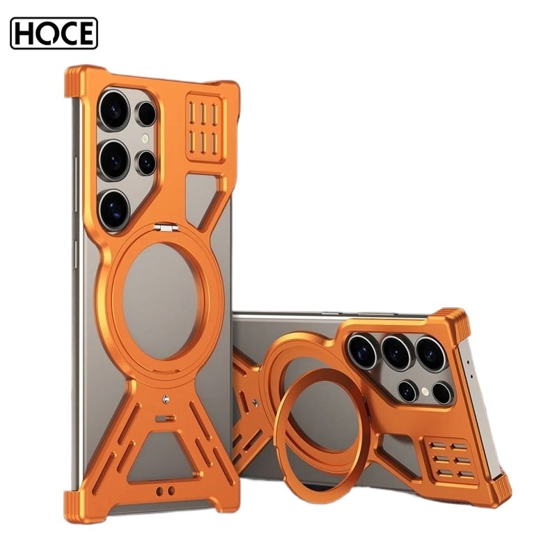 HOCE เกราะกันกระแทกโลหะแม่เหล็กเคสโทรศัพท์สําหรับ Samsung Galaxy S26Ultra S25 S24 S23 S22 กรอบโลหะฝาครอบกระจายความร้อนกรณี