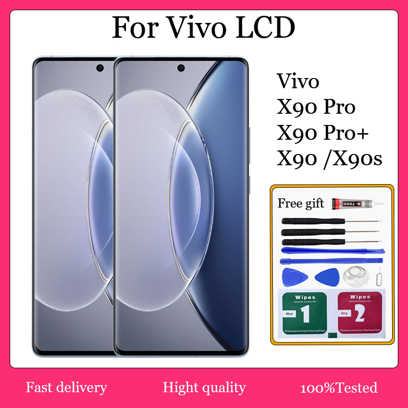 Original AMOLED สําหรับ Vivo X90/ X90s/ X90 Pro/ X90 Pro + จอแสดงผล LCD หน้าจอสัมผัสเปลี่ยน