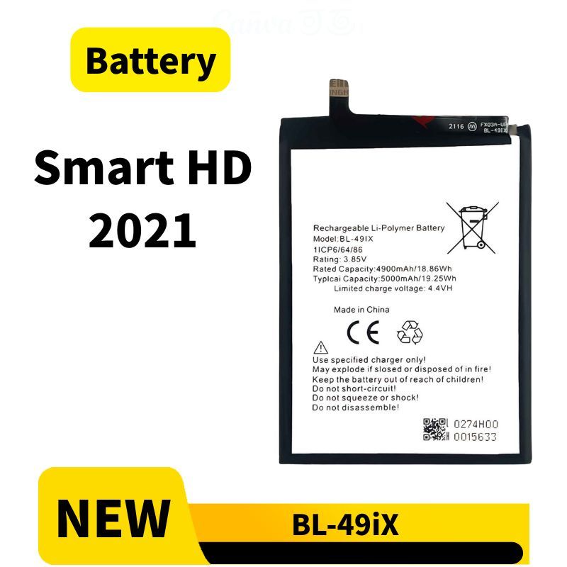 แบตเตอรี่สําหรับ Infinix Smart HD 2021 Bateri BL-49iX