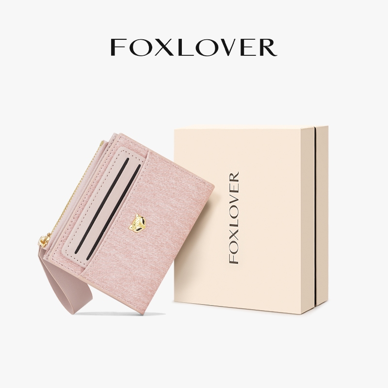 FOXLOVER  กระเป๋าสตางค์เดนิมสำหรับผู้หญิง  ขนาดกะทัดรัด พกพาสะดวก  กันน้ำ  ช่องใส่บัตร 5 ช่อง สีชมพู สีฟ้า สีดำ