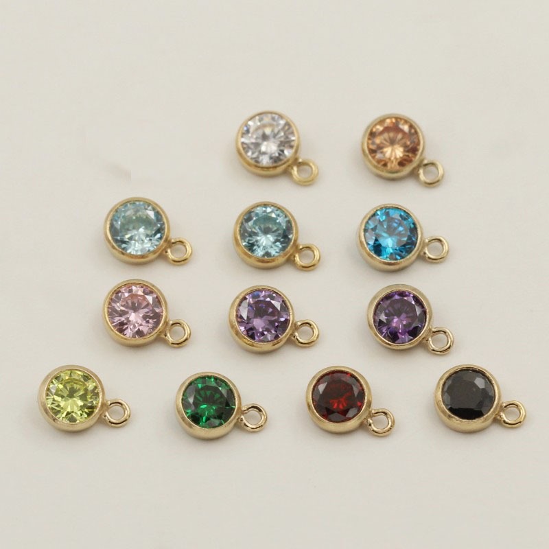 จี้ซิทรอนขนาด 4 มม. สไตล์.US 14K Gold Filled สำหรับทำสร้อยคอมือเอง