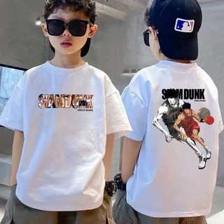 เสื้อยืดลูฟี่ ผ้าฝ้าย 100% แบบอนิเมะญี่ปุ่น คอวี สินค้าพร้อมจัดส่งให้เด็ก