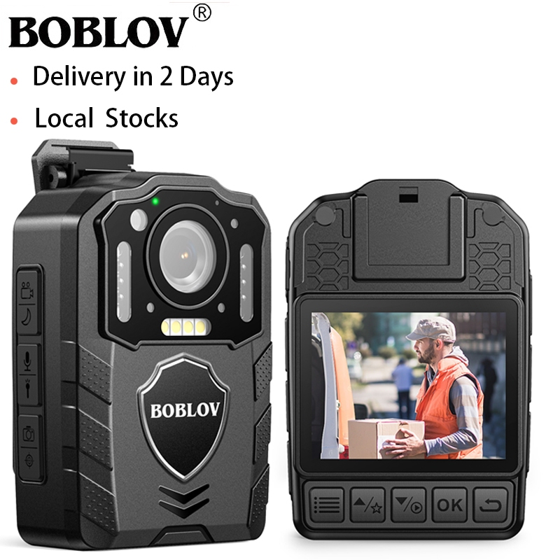 BOBLOV Body Sport Action กล้องตํารวจ HD 1440P กล้องวิดีโอ 3000mAh รองรับ 13H การบันทึก Night Vision 