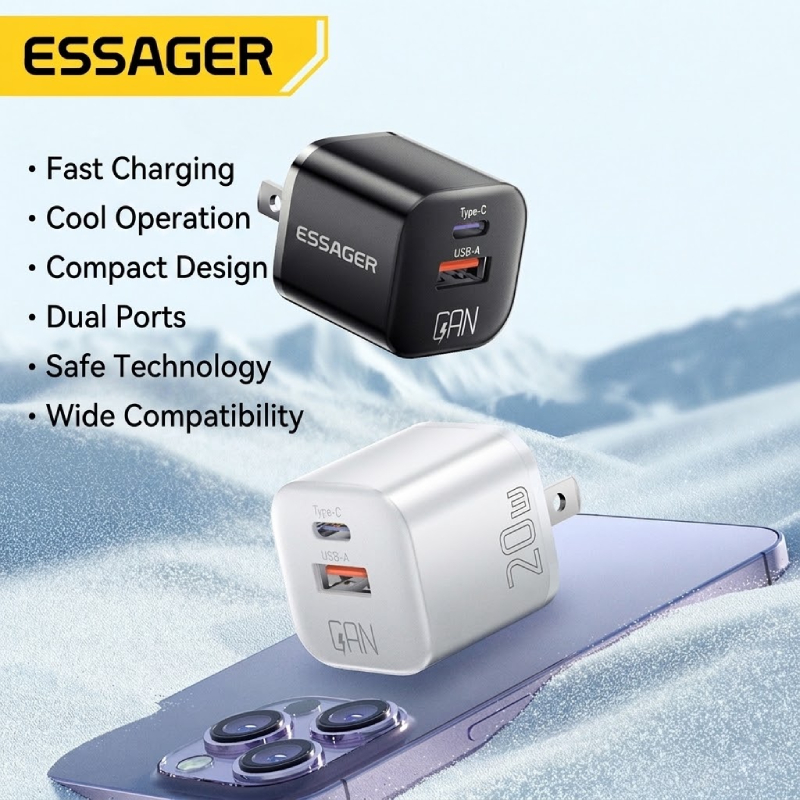 Essager 20W USB C Fast Charger สําหรับ iPhone 14 13 12 11 Pro Max – อะแดปเตอร์โทรศัพท์ชาร์จเร็วสําหรับของขวัญวันหยุด