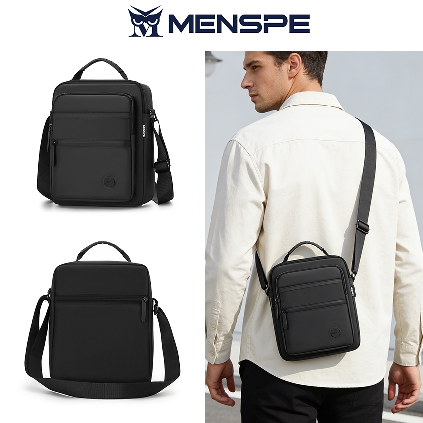 MENSPE กระเป๋าสะพายผู้ชายแฟชั่น Cross Body Bag หลายช่อง กันน้ํา น้ําหนักเบา ความจุใหญ่ Casual Sport Street