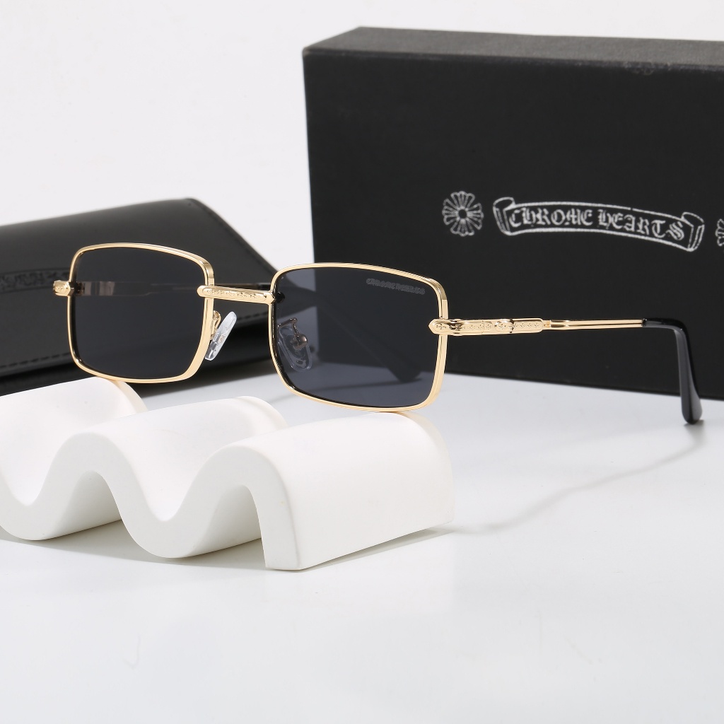 แว่นกันแดดทรงสี่เหลี่ยม กรอบโลหะ สไตล์ใหม่ ป้องกันรังสียูวี สำหรับการขับรถ Unisex ดีไซน์ย้อนยุค คุณภาพสูง