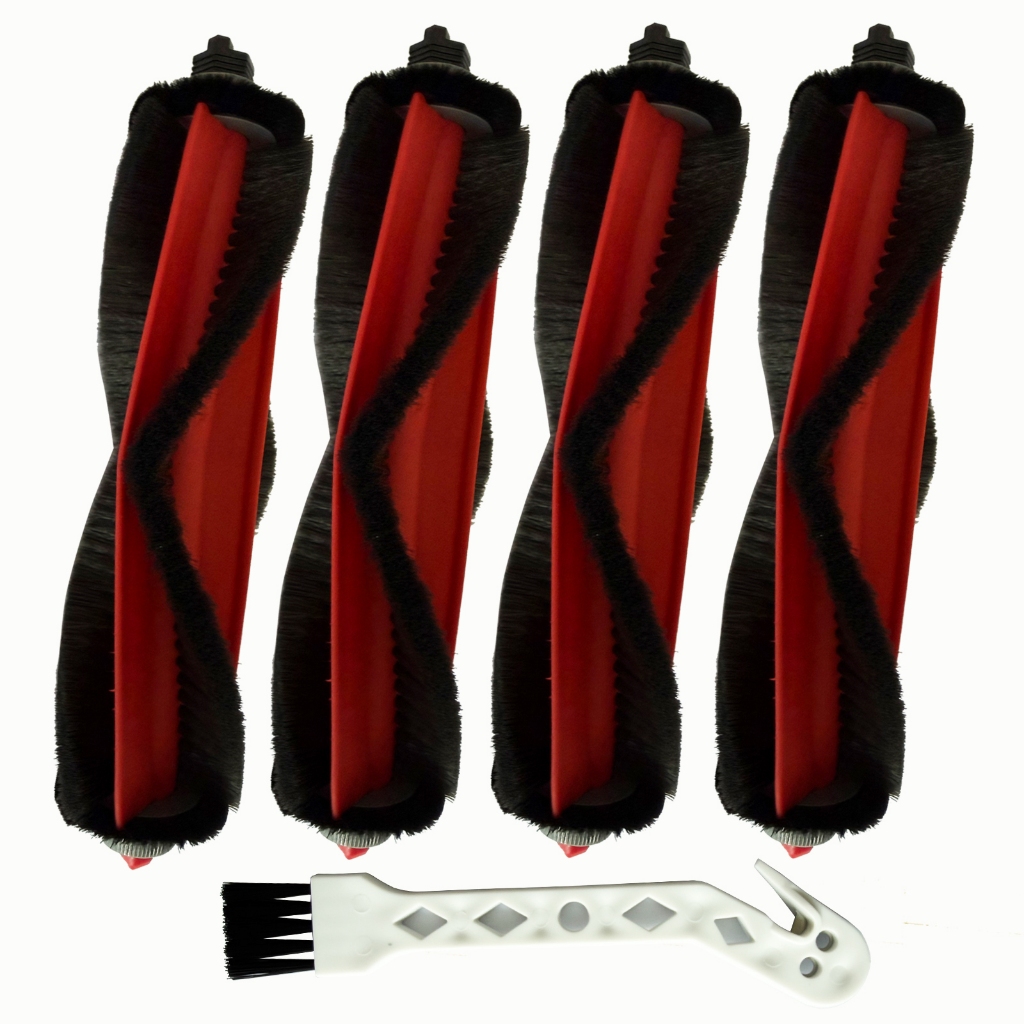 (4 แพ็ค) แปรงลูกกลิ้งเข้ากันได้กับหุ่นยนต์ Roborock Q7 M5, Q7 M5+, Q7 L5, Q7 L5+, แปรงลูกกลิ้งหลัก, 