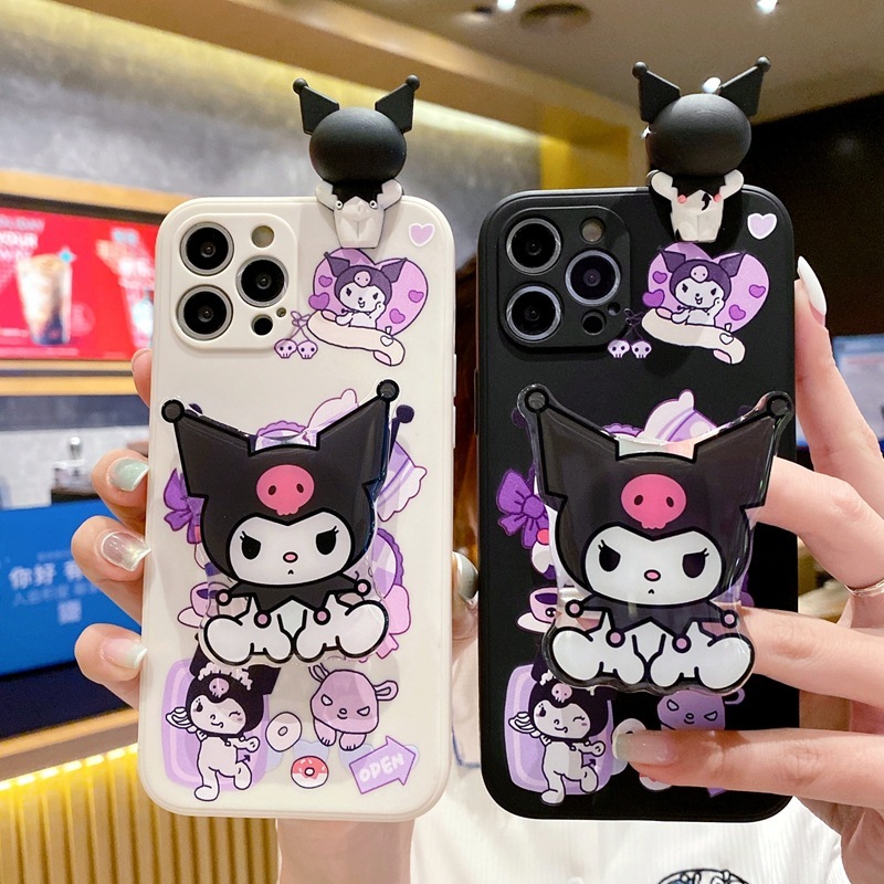 สําหรับ Samsung Galaxy S26 S25 S24 S23 S22 S21 S20 FE Plus หมายเหตุ 20 Ultra 10 Plus Kuromi ผู้ถือเคสโทรศัพท์การ์ตูนน่ารัก