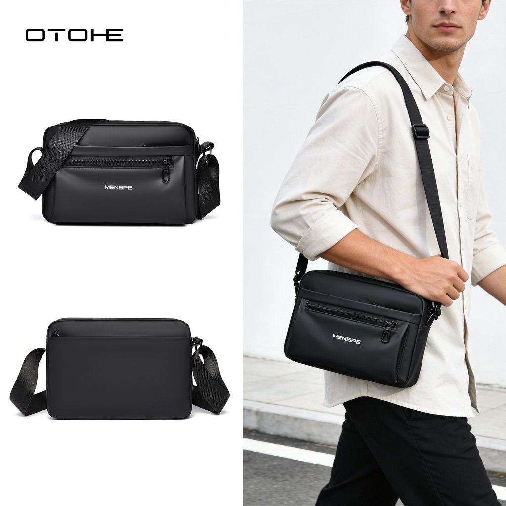 OTOHE กระเป๋าสะพายไหล่น้ําหนักเบาแบบลําลองสําหรับผู้ชายแฟชั่นความจุขนาดใหญ่กระเป๋า ผู้สื่อสาร กันน้ําสําหรับนักศึกษาวิทยาลัย