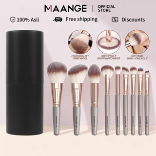MAANGE ชุดแปรงแต่งหน้ามืออาชีพ 9 ชิ้น พร้อมกล่องเก็บ ขนแปรงนุ่ม อุปกรณ์แต่งหน้าคุณภาพสูง 5886