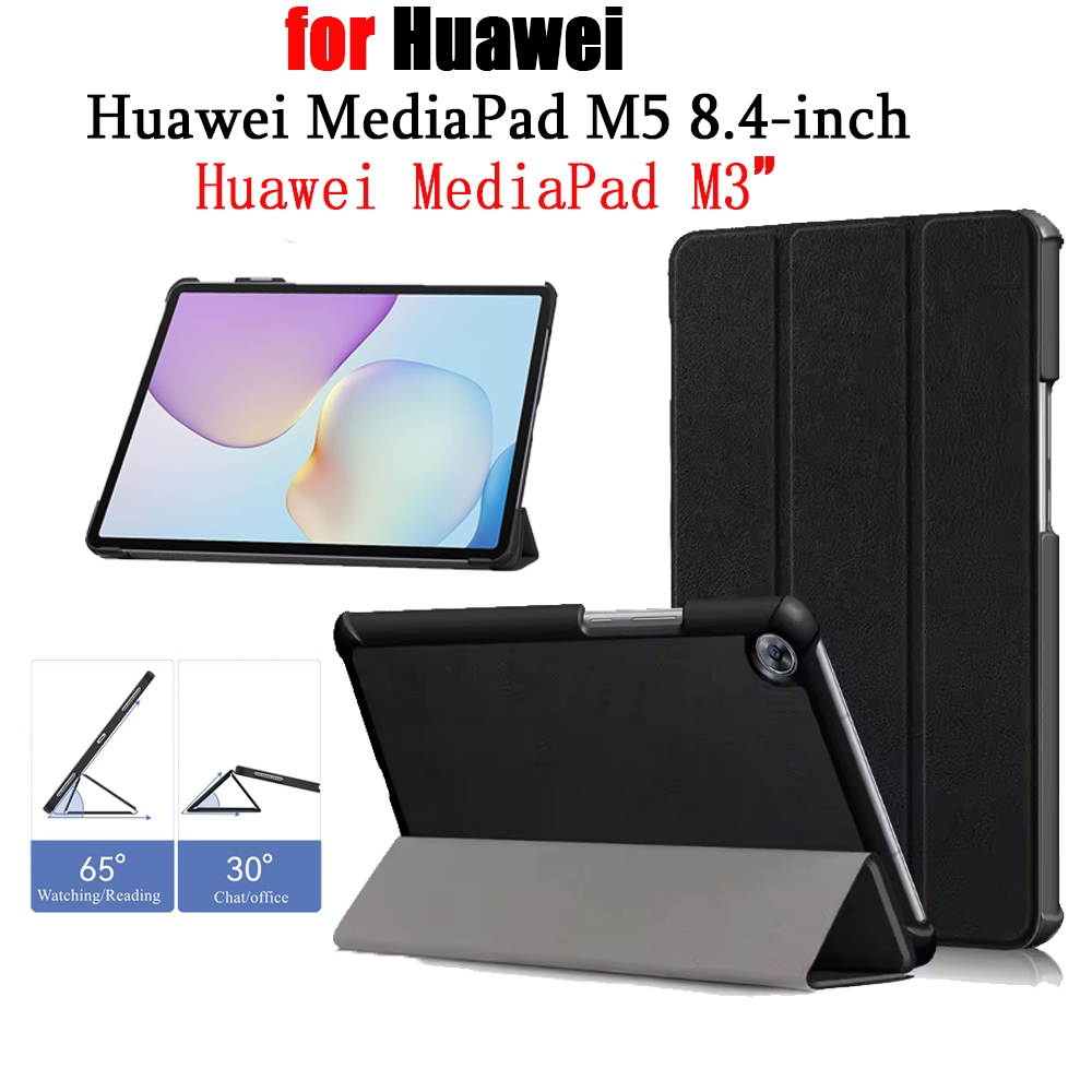 สําหรับ Huawei MediaPad M5 8.4 "SHT-W09 SHT-AL09 M3 8.4 BTV-W09 BTV-DL09 8.4 นิ้วแท็บเล็ต Custer Tri 3 พับ Folio ขาตั้งวงเล็บซองหนัง