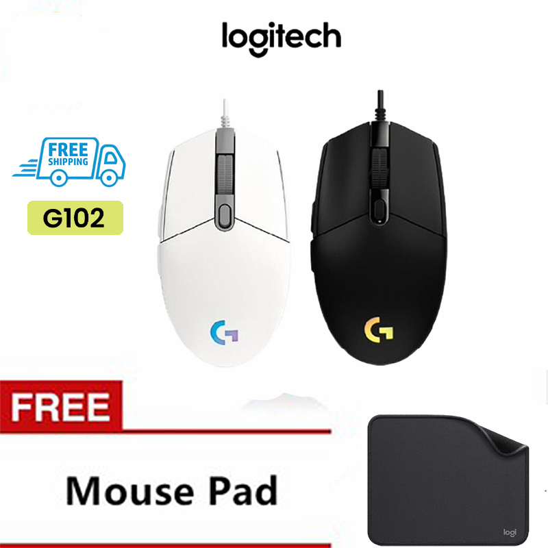 【Free Gift · While Stocks Last】Logitech G102 LIGHTSYNC Gaming Mouse (Black) 8,000 DPI (เมาส์เกมมิ่ง พร้อมไฟ RGB)