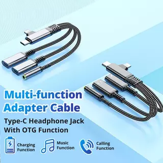 Ankndo 4 in 1 สายสัญญาณเสียง Fast Charging Type C ชาย Dual Type C 3.5 มม.หญิงสายแปลงสําหรับ iP 15 16 Samsung