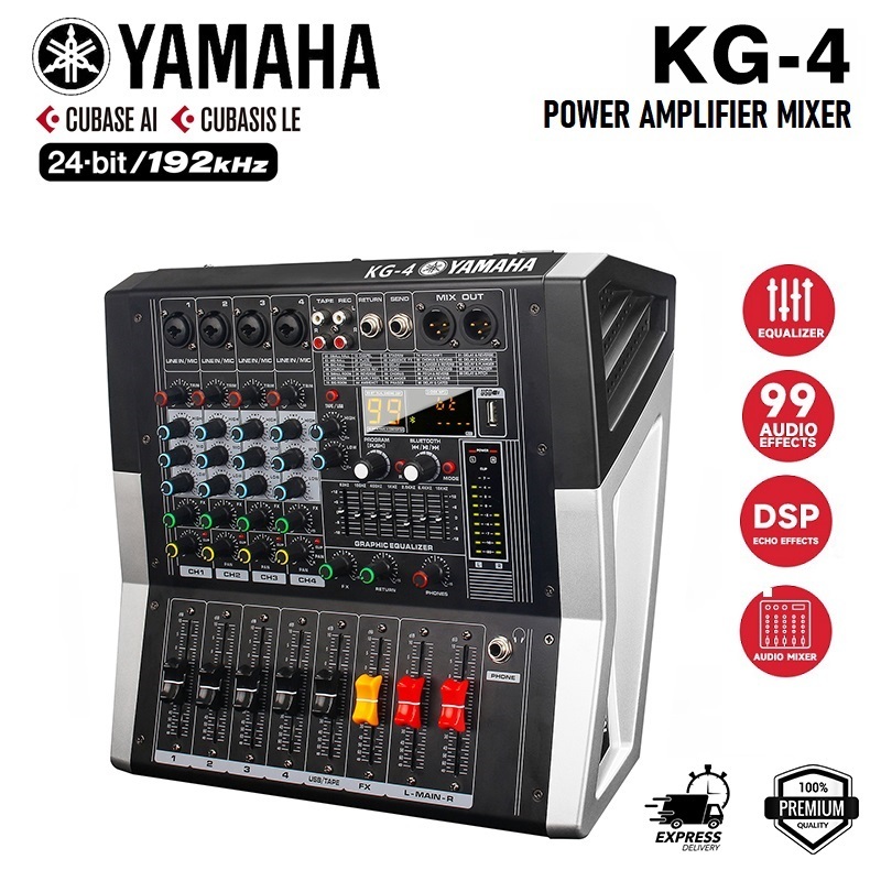 YAMAHA KG4 MIXER พร้อมเครื่องขยายเสียง MIXER, เครื่องขยายเสียงในตัว, การเชื่อมต่อ Bluetooth/USB, การ