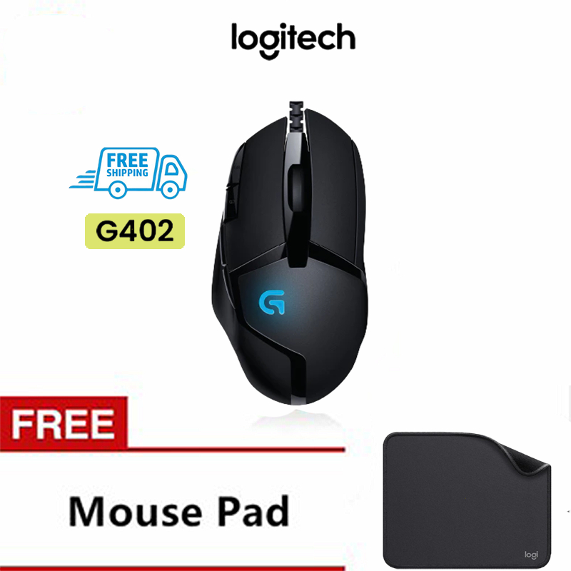 Logitech G402 Hyperion Fury FPS Gaming Mouse 4,000 DPI ( เมาส์เกมมิ่ง สำหรับเกม FPS ปุ่มมาโคร 8 ปุ่ม )