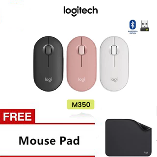 【Free Gift · While Stocks Last】Logitech Pebble M350 Wireless Mouse Bluetooth เพรียวบาง กะทัดรัด สลับได้ 3 อุปกรณ์ ( เมาส์ไร้สาย บลูทูธ เสียงเงียบ)