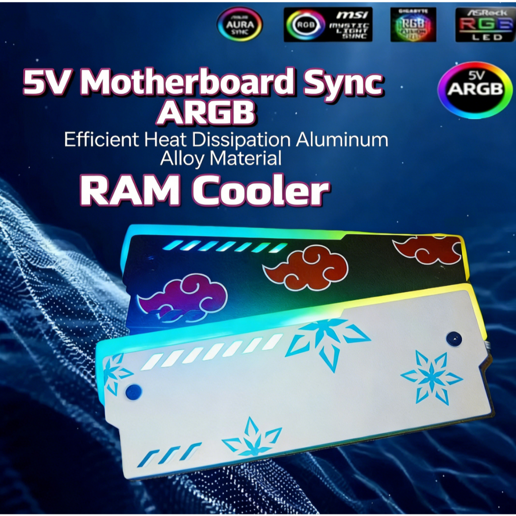 ARGB RAM ฮีทซิงค์อลูมิเนียมอัลลอยด์แผ่นความร้อน DDR4 DDR5 Aura Sync