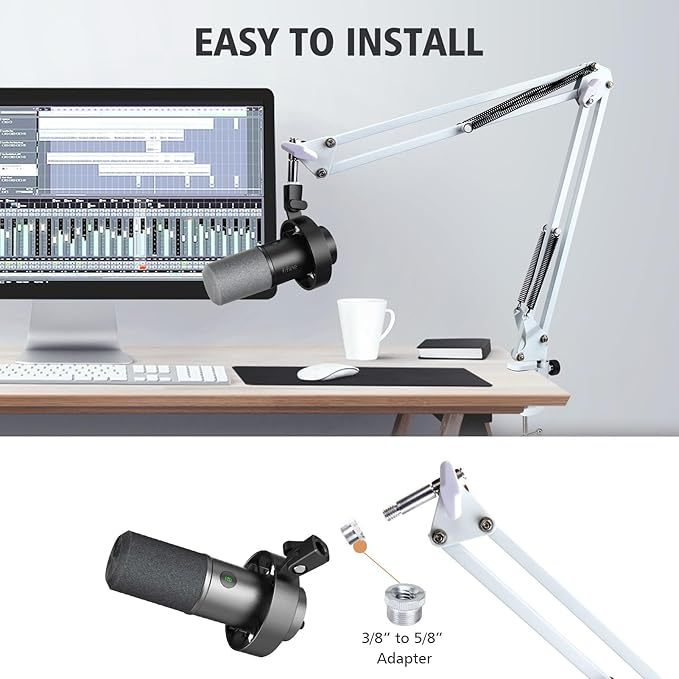 Perfect Effect - ขาตั้งแขนบูม Fifine ตัวนี้ถือไมโครโฟน Fifine K688 ให้แน่นในที่ที่คุณต้องการใส่ ไม่ย