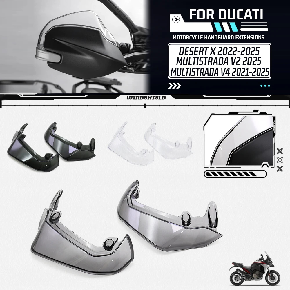 Handguard Extensions Protector สําหรับ Ducati Multistrada V4 V4S V2 V2S Desert X 2021-2025
